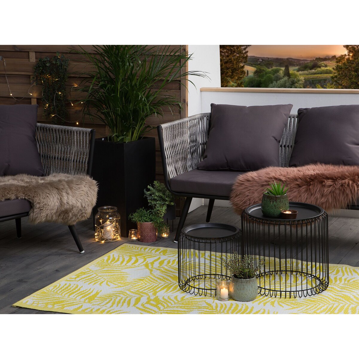 Dywan zewnętrzny 120 x 180 cm żółty KOTA