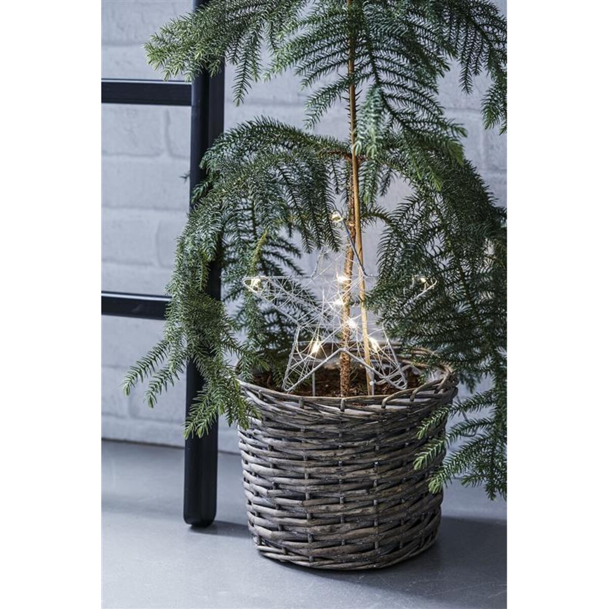 Stojąca gwiazda świąteczna LED 0,3W świetlna dekoracja srebrna