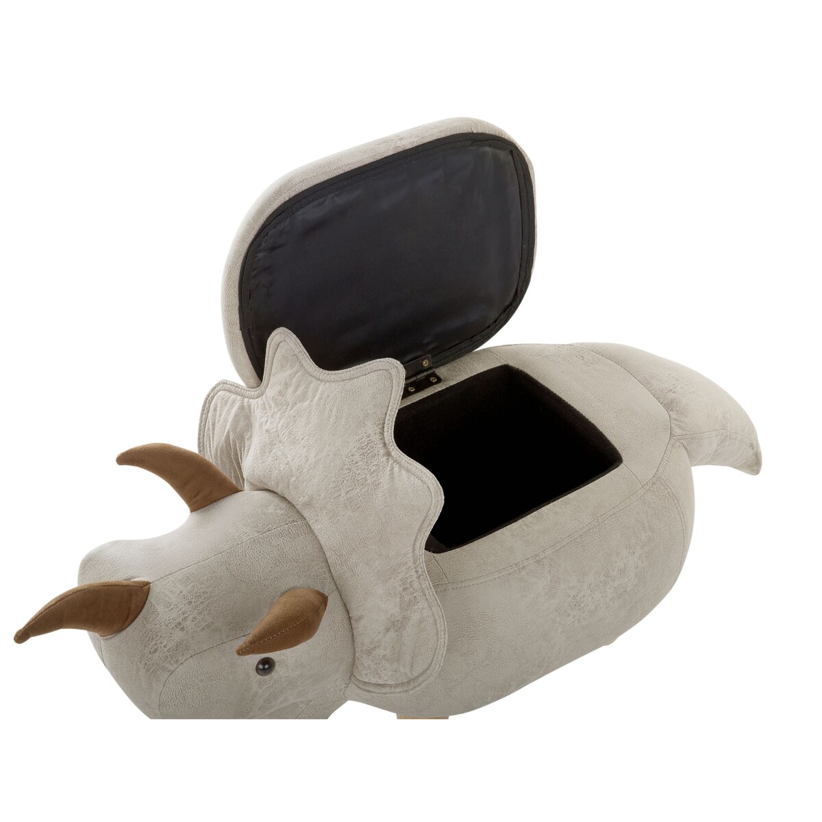 Pufa zwierzak ze schowkiem TRICERATOPS Jasnoszary