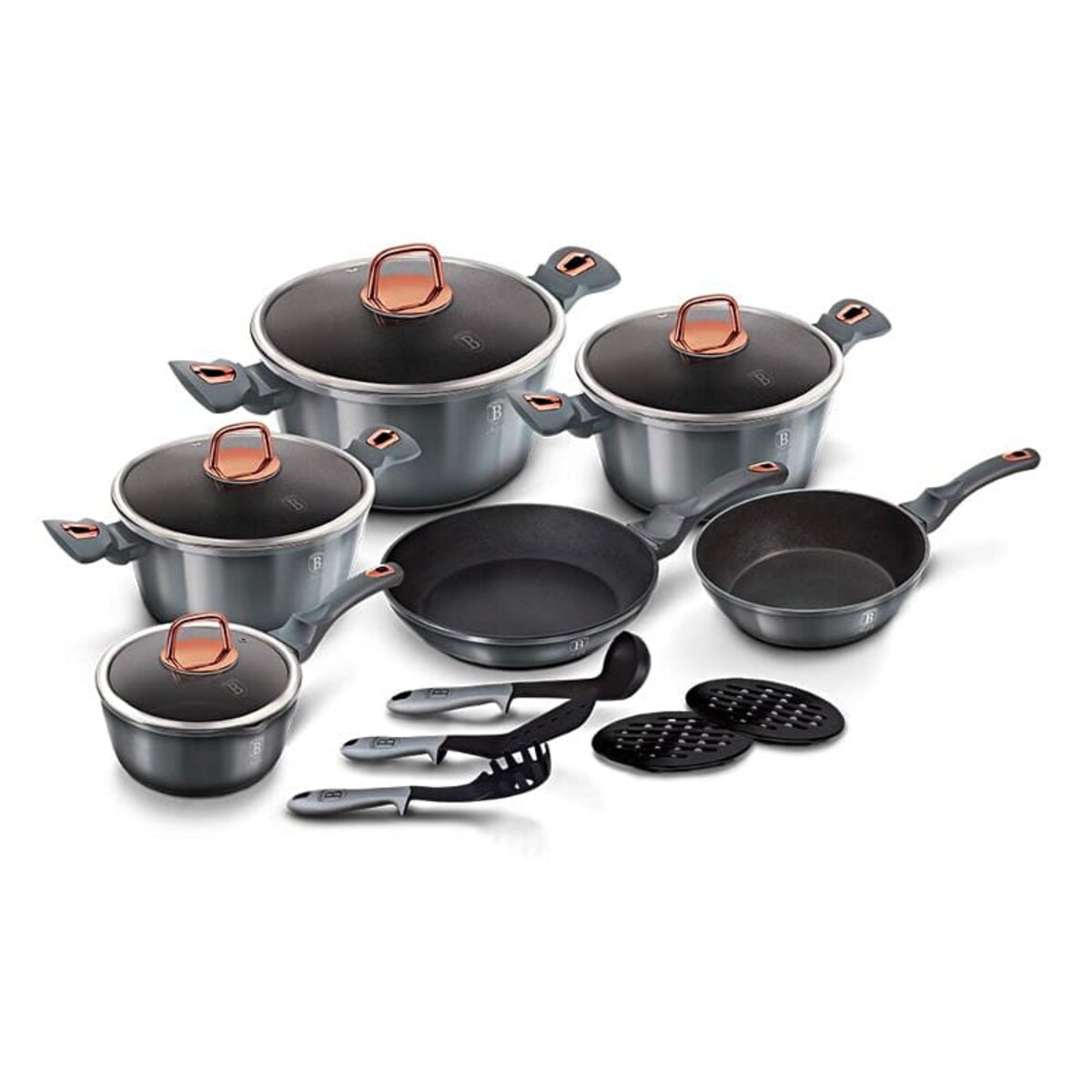 Zestaw garnków z powłoką tytanową Non-Stick 15-el Berlinger Haus BH-6022