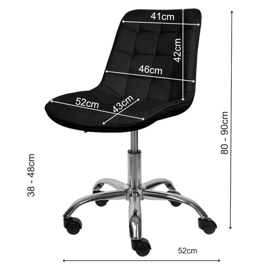 Fotel biurowy krzesło obrotowe regulowane welurowe czarne