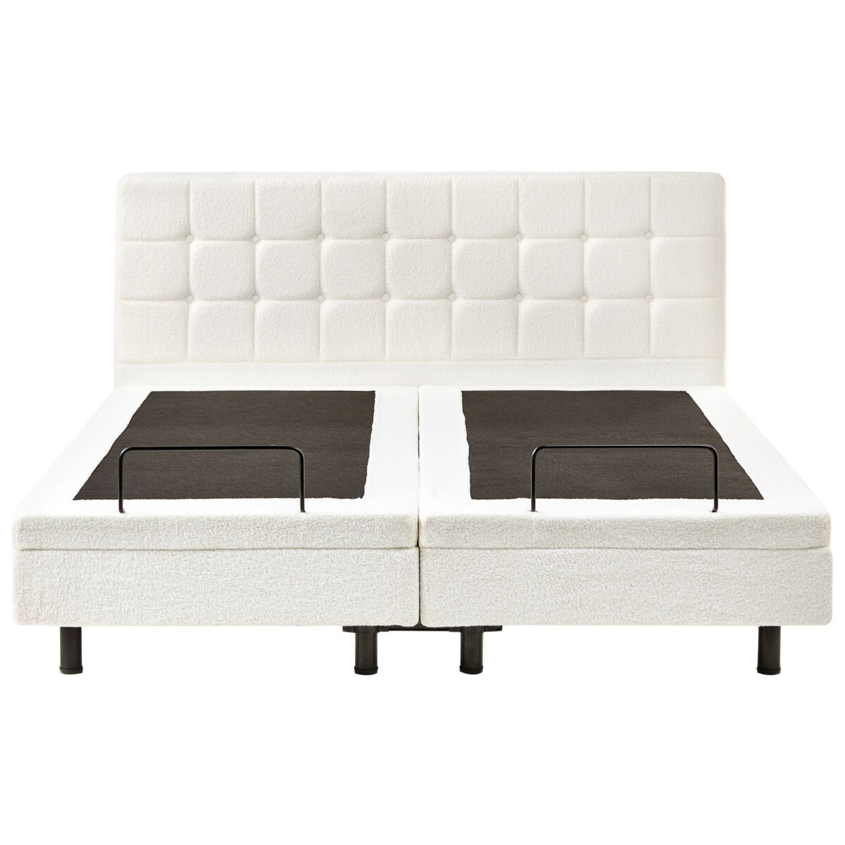Łóżko regulowane Boucle DUKE 180 x 200 cm Złamana biel