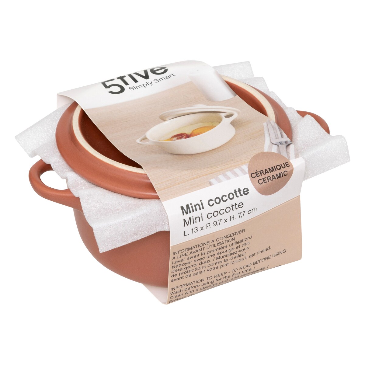 Ceramiczne naczynie do zapiekania, 13 x 9,7 x 7,7 cm