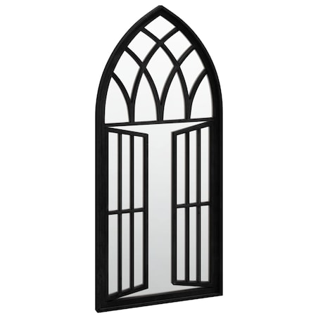 vidaXL Lustro ogrodowe, czarne, 100x45 cm, żelazne