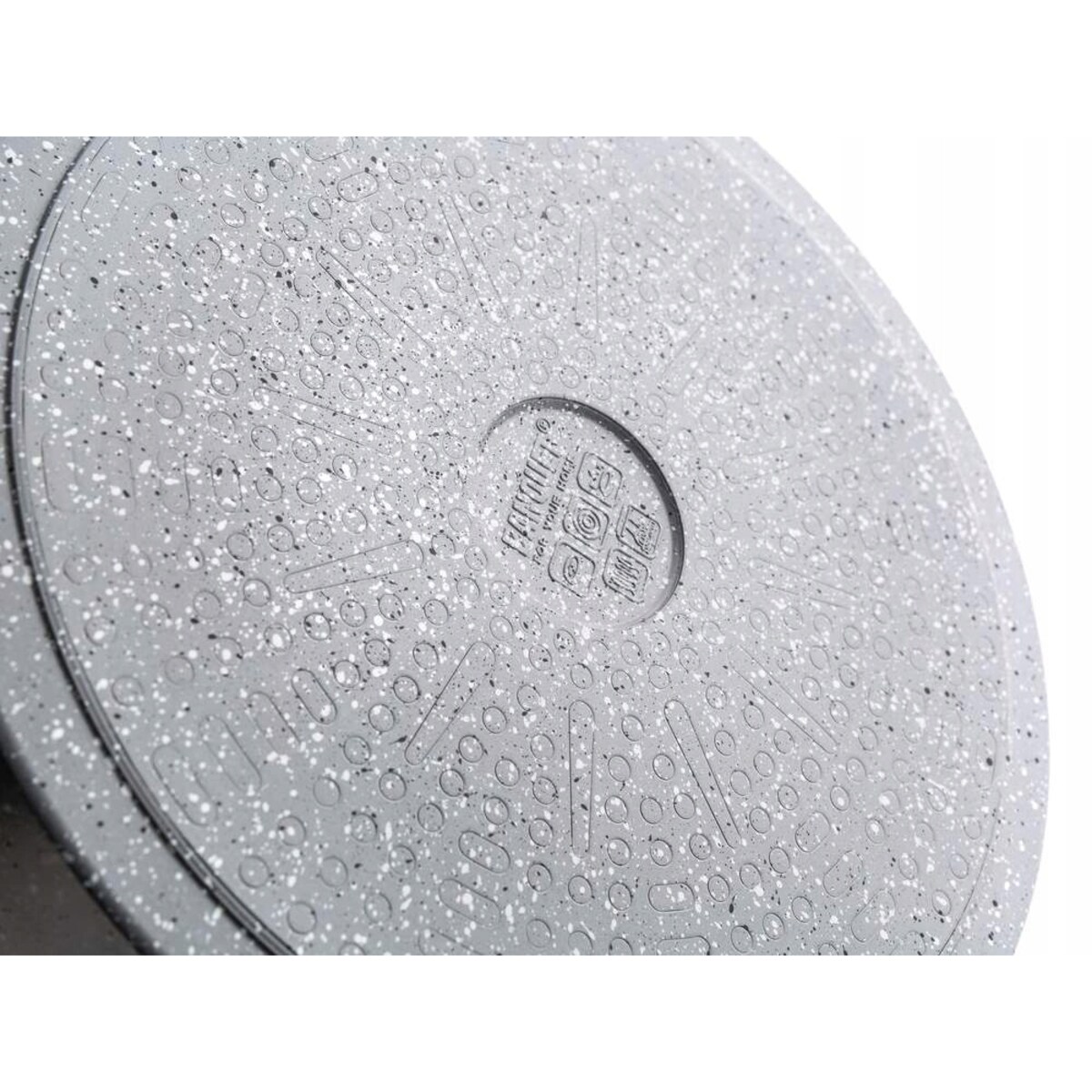 DUŻY GARNEK GRANITE szary 28 cm do gotowania POKRYWKA 6,4 L na prezent