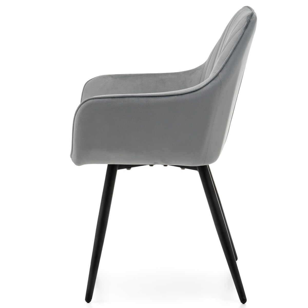 Krzesło tapicerowane pikowane welurowe do salonu jadalni nowoczesne PASSO jasnoszare