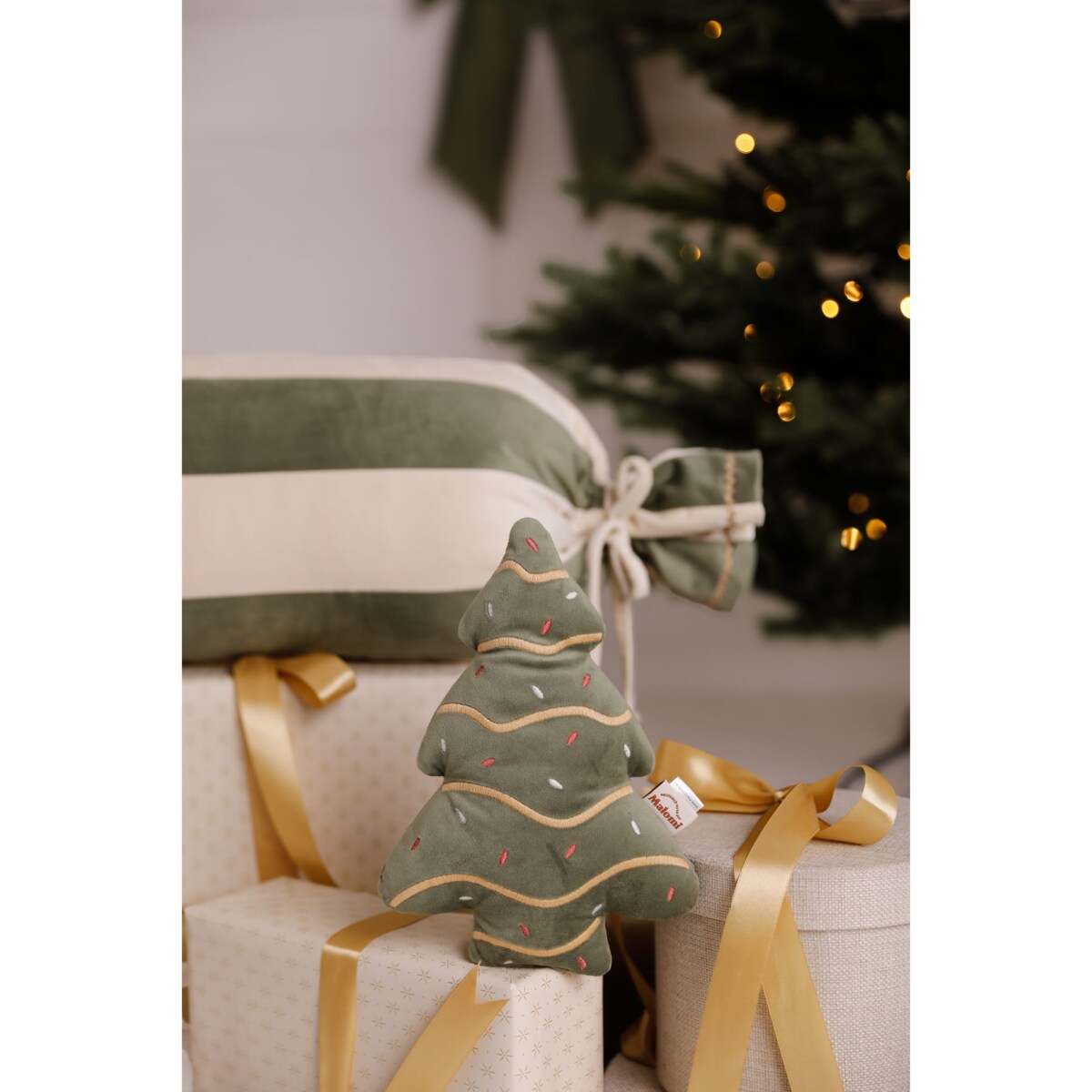 Poduszka Świąteczna Cukierek Forest Green