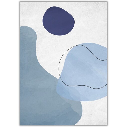 plakat blue shapes 2 21x30 cm