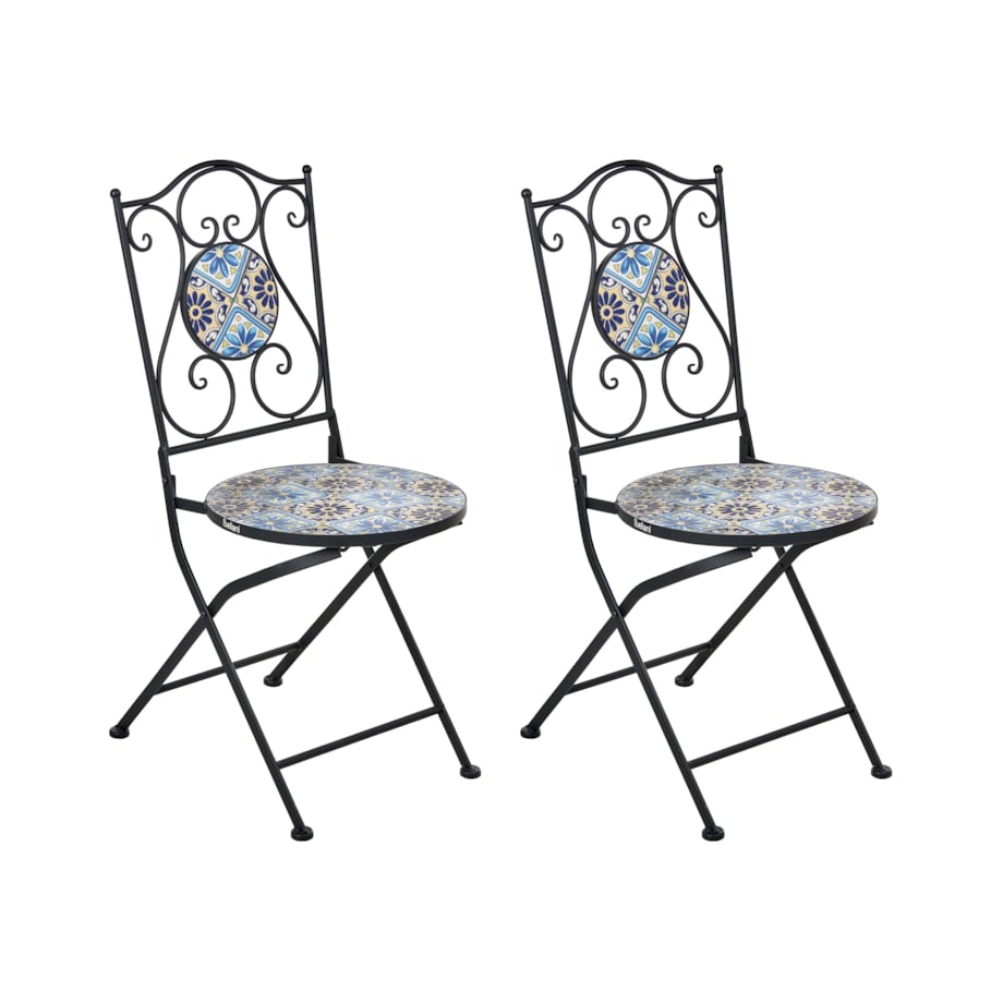 Zestaw 2 krzeseł ogrodowych AGGIUS Składane Metal Czarny