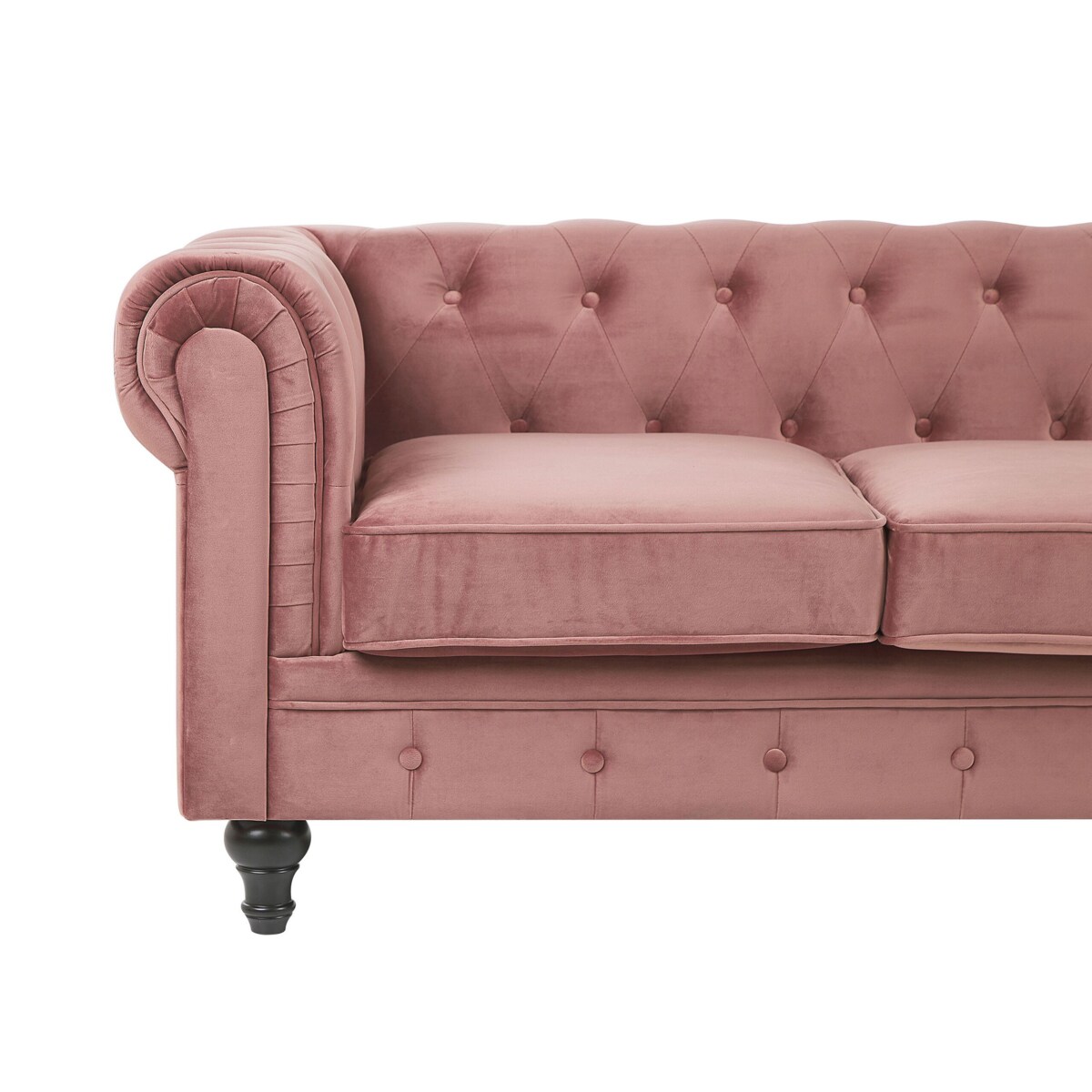 Komplet wypoczynkowy welurowy 4-osobowy różowy CHESTERFIELD