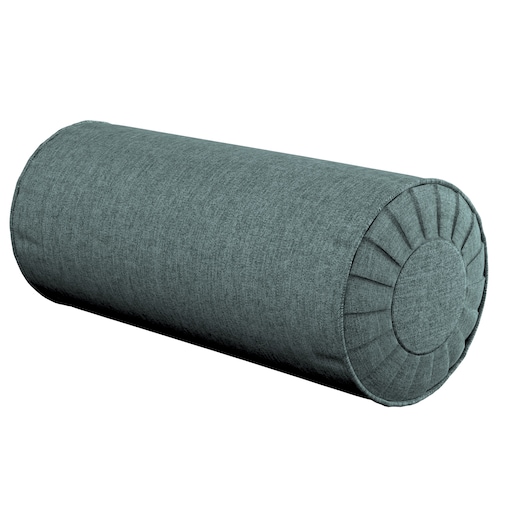 Poduszka wałek z zakładkami, szary błękit szenil, Ø20 x 50 cm, City