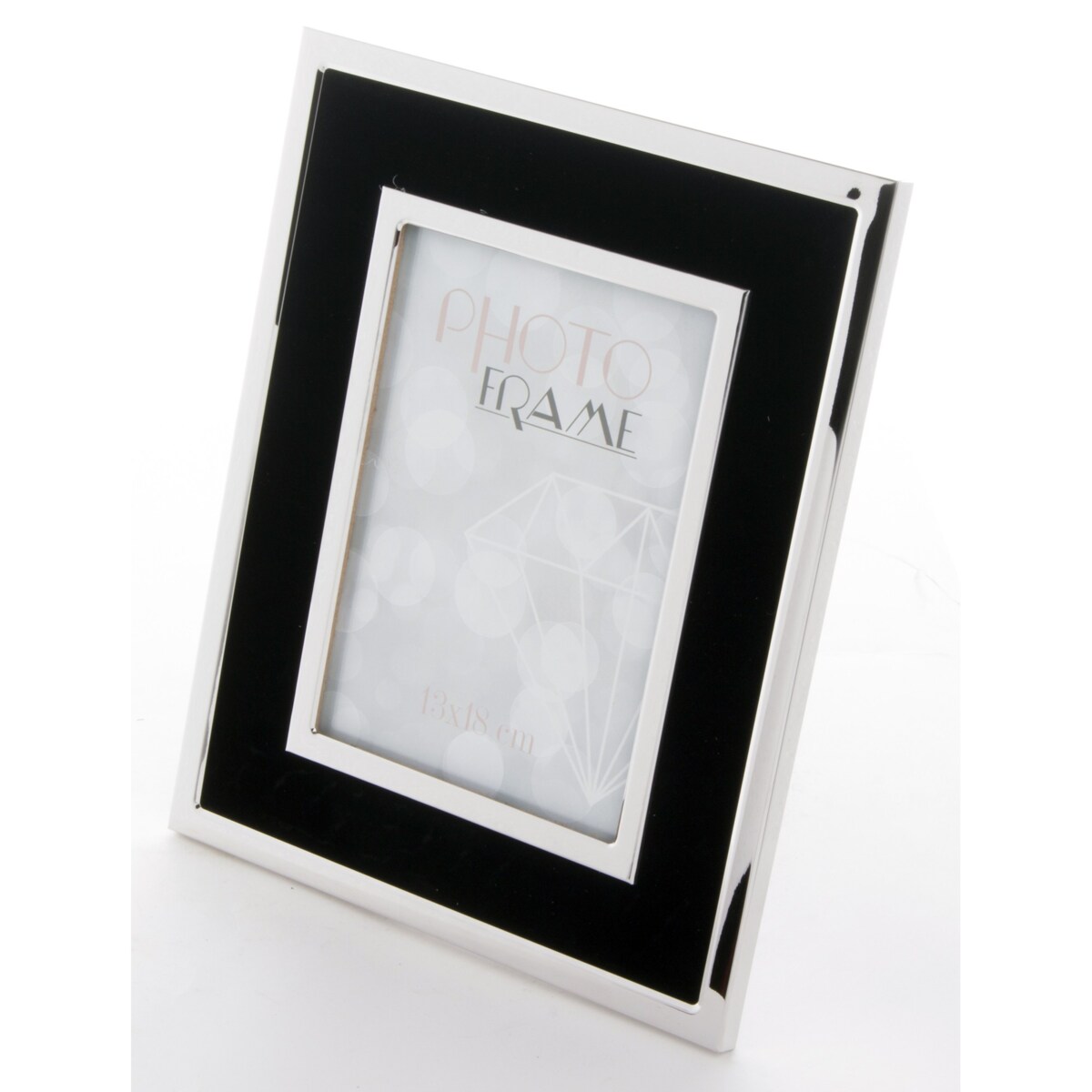 Ramka srebrno-czarna na zdjęcie 27x22 cm SILVINA