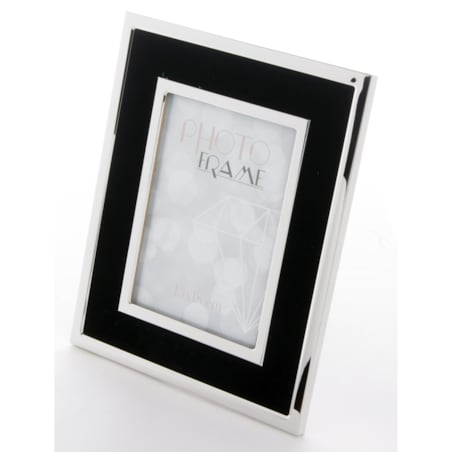 Ramka srebrno-czarna na zdjęcie 27x22 cm SILVINA