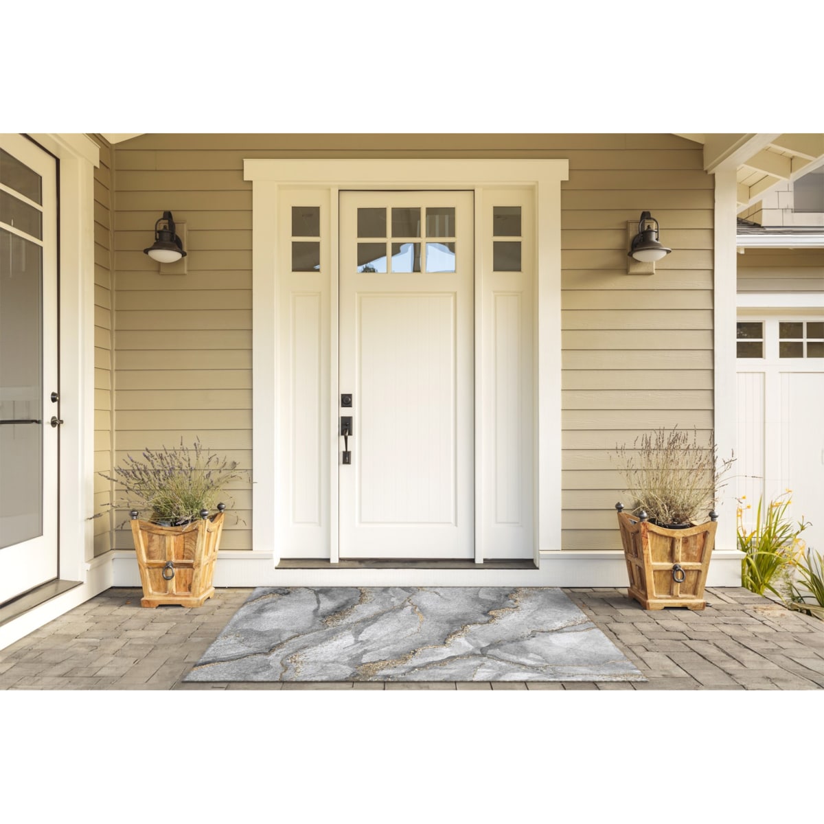 Wycieraczka zewnętrzna XXL Szary marmur 150x100cm