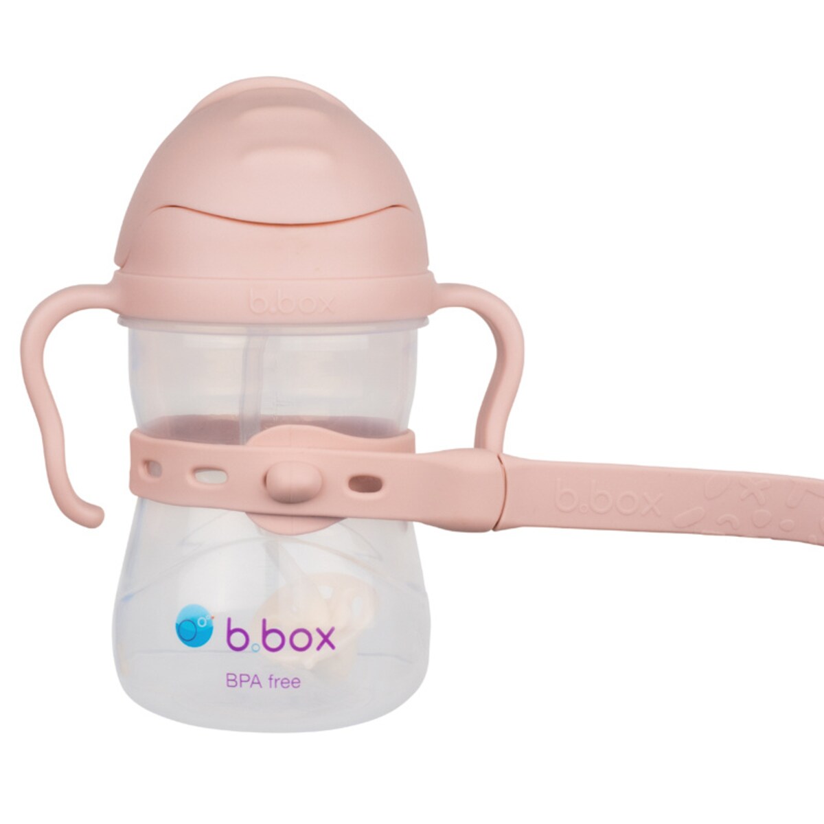 Smycz do bidonu ze słomką 240 ml dla dziecka różowa b.box