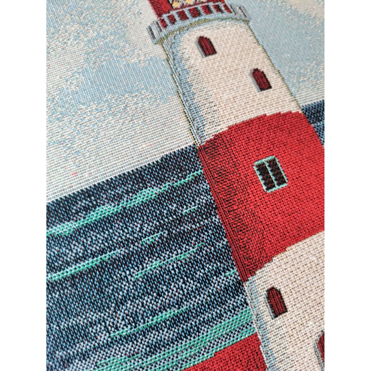 Poszewka Na Poduszkę Jasiek 45X45 Cm Żakardowa Dekoracyjna Ozobna Latarnia