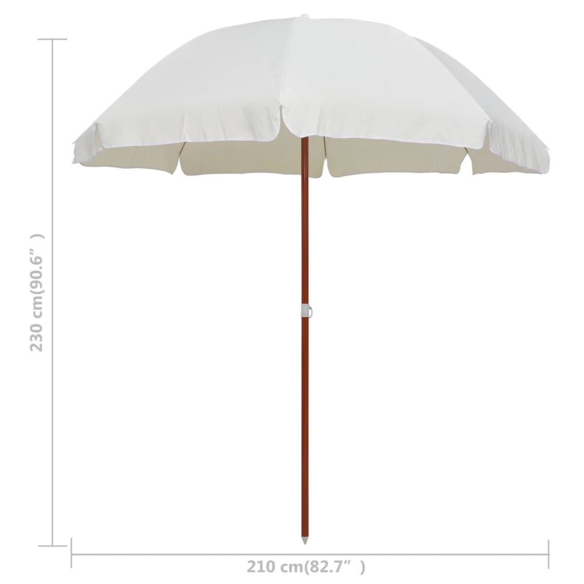 vidaXL Parasol ogrodowy na stalowym słupku, 240 cm, piaskowy