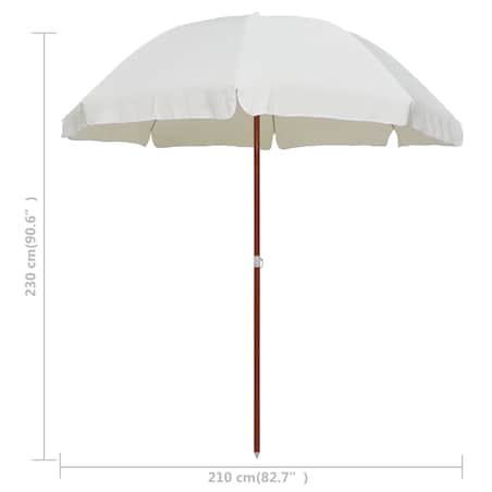 vidaXL Parasol ogrodowy na stalowym słupku, 240 cm, piaskowy