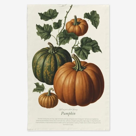 Lniany ręcznik kuchenny - Dynie