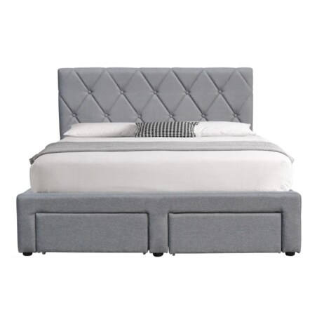 Łóżko BETINA 140x200 szare z szufladami