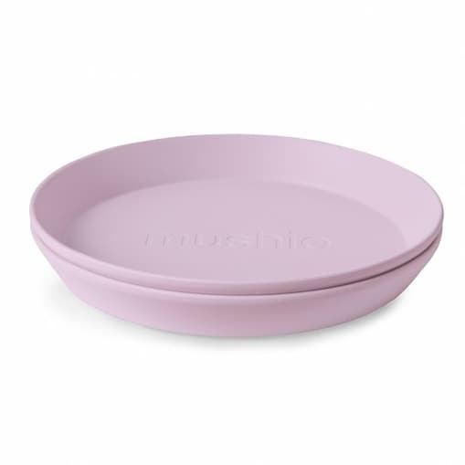 Mushie Talerzyki dla dzieci okrągłe 2-pak Soft Lilac