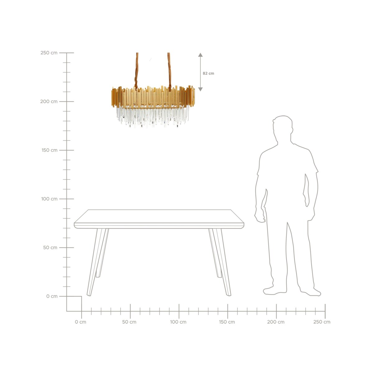 Żyrandol metalowy złoty GARCIA