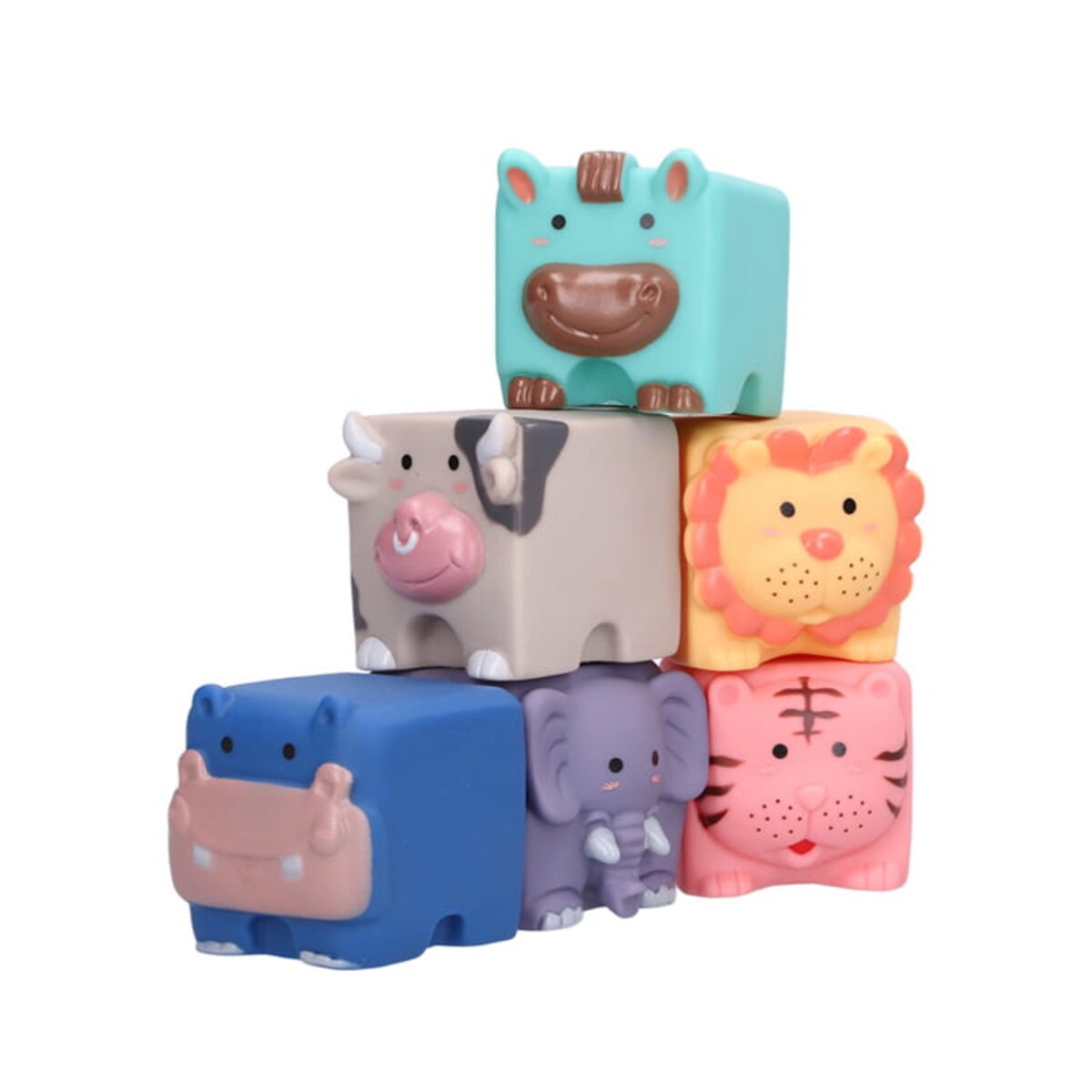 Zwierzątka ZOO - miękkie klocki sensoryczne 6 szt