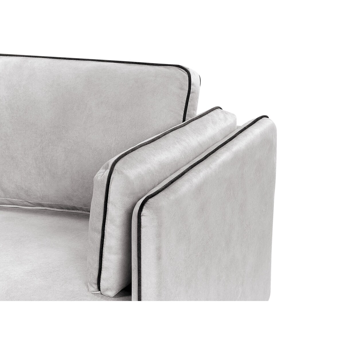 Narożnik welurowy lewostronny jasnoszary ALTAN