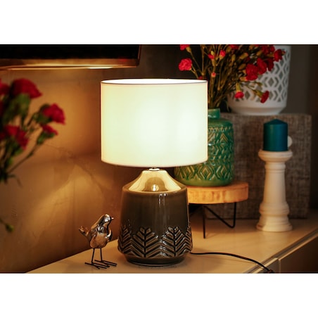 KONSIMO HYSSO Lampa stołowa kolor szary