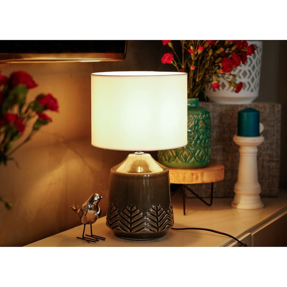KONSIMO HYSSO Lampa stołowa kolor szary
