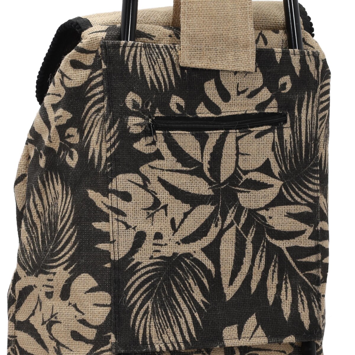 Wózek na zakupy na kółkach, jutowa torba, 33 l