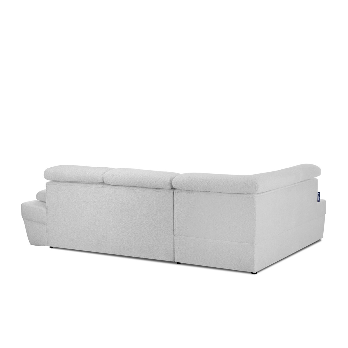 KONSIMO RATLO Narożnik rozkładany jagnięcy z pojemnikiem na pościel, szary po lewej stronie