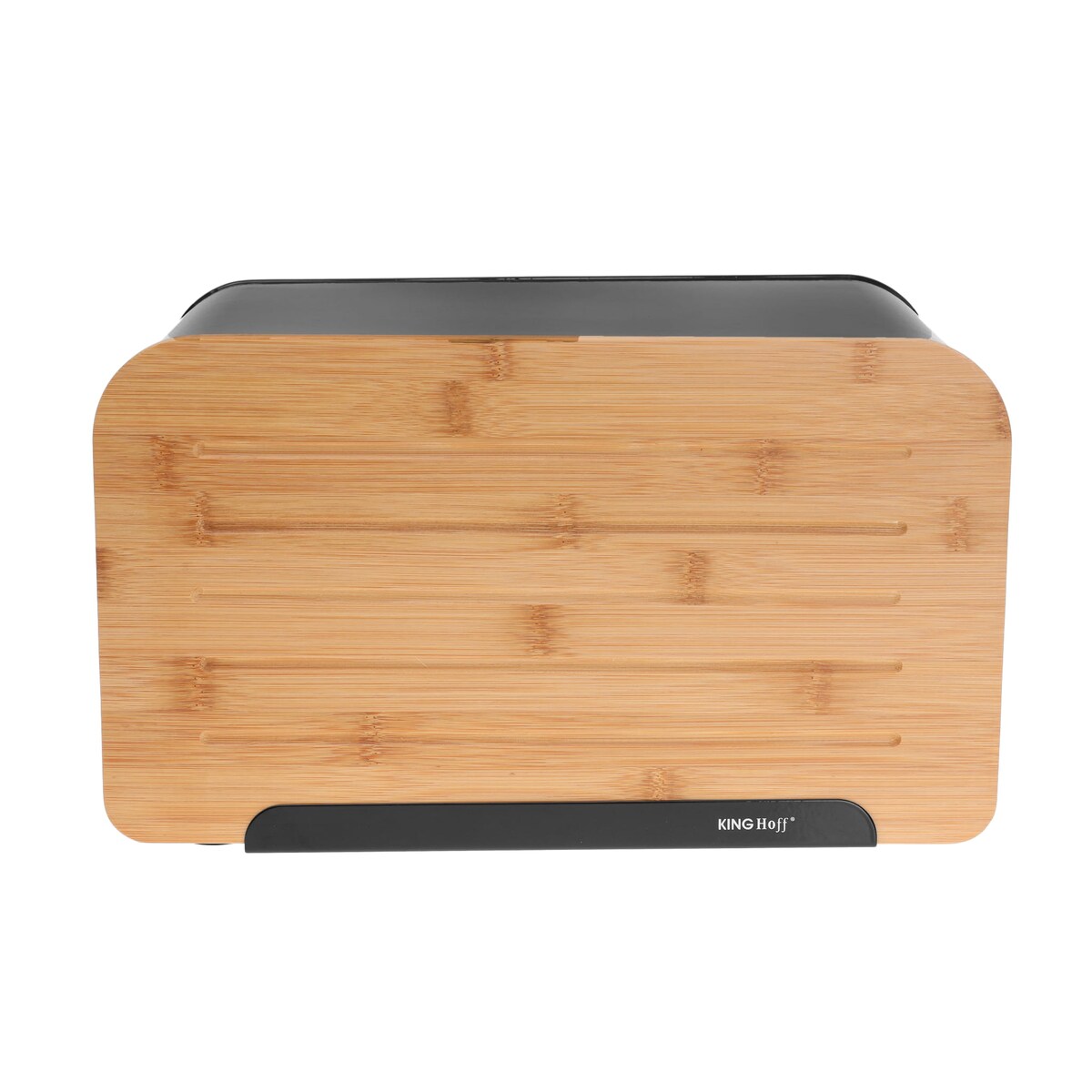 Chlebak stalowy z deską do krojenia czarny KINGHOFF