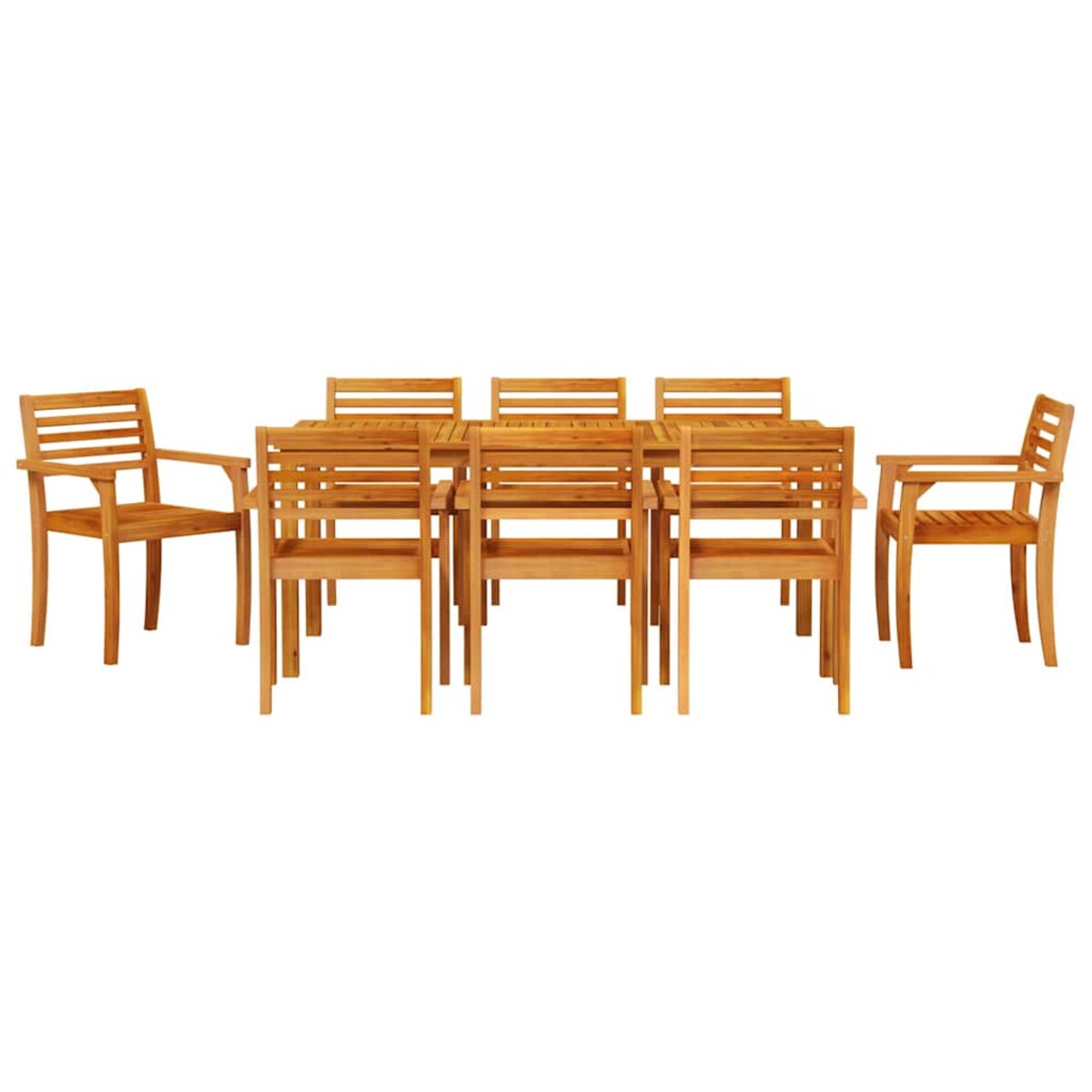 vidaXL Zestaw do jadalni w ogrodzie 9 pcs Brązowy lite drewno akacjowe