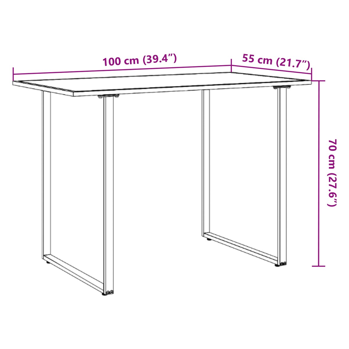 vidaXL Stół Ogrodowy Szary 100x55x70 cm DPC i Stal