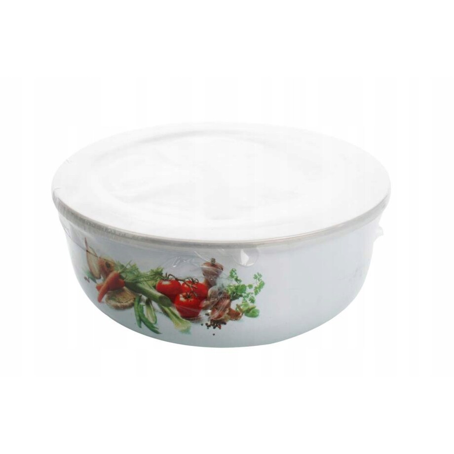 MISKI EMALIOWANE NA JEDZENIE pokrywki vege 4szt