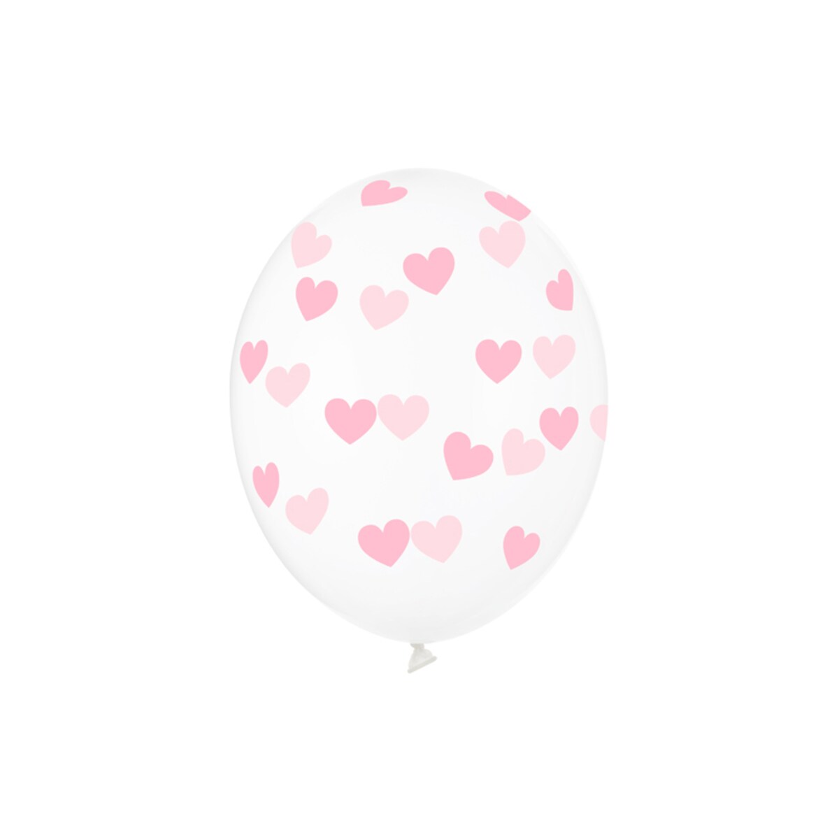 Balony 30cm, Serduszka, Crystal Clear (1 op. / 6 szt.)