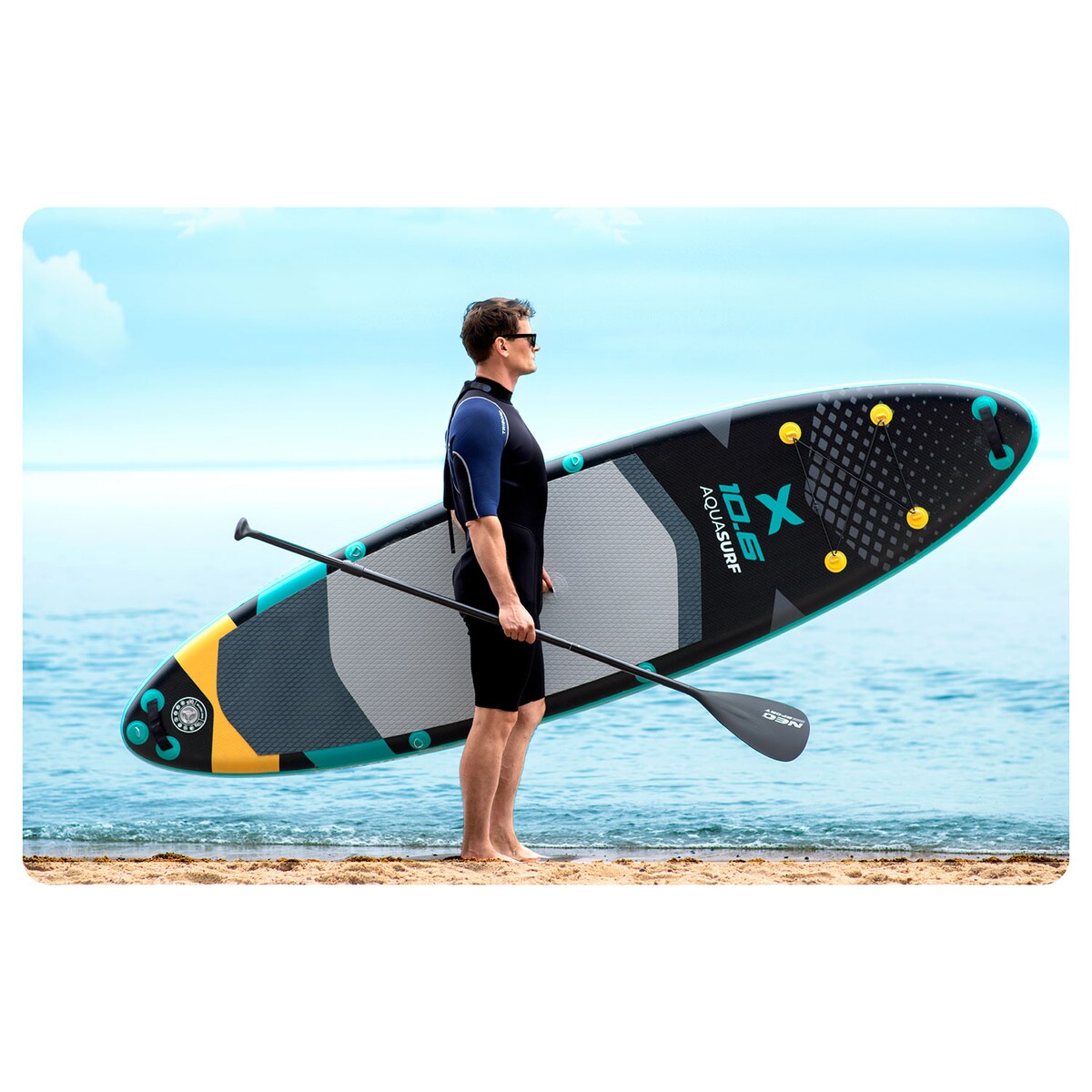 Deska SUP do pływania Neo-Sport stand up paddle Aquasurf 320cm pompowana zestaw