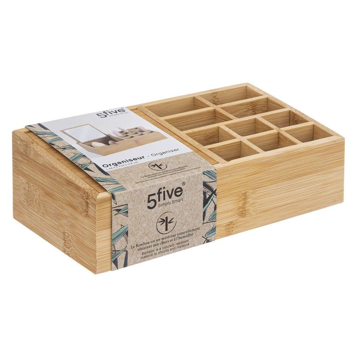 Organizer bambusowy z lusterkiem, 24 x 14 cm