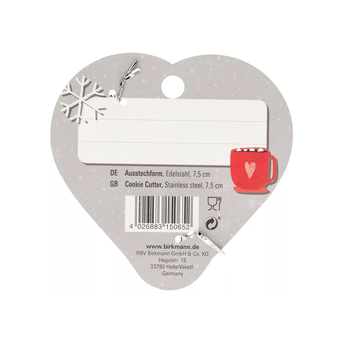 Foremka do wykrawania ciastek SERCE 6 cm