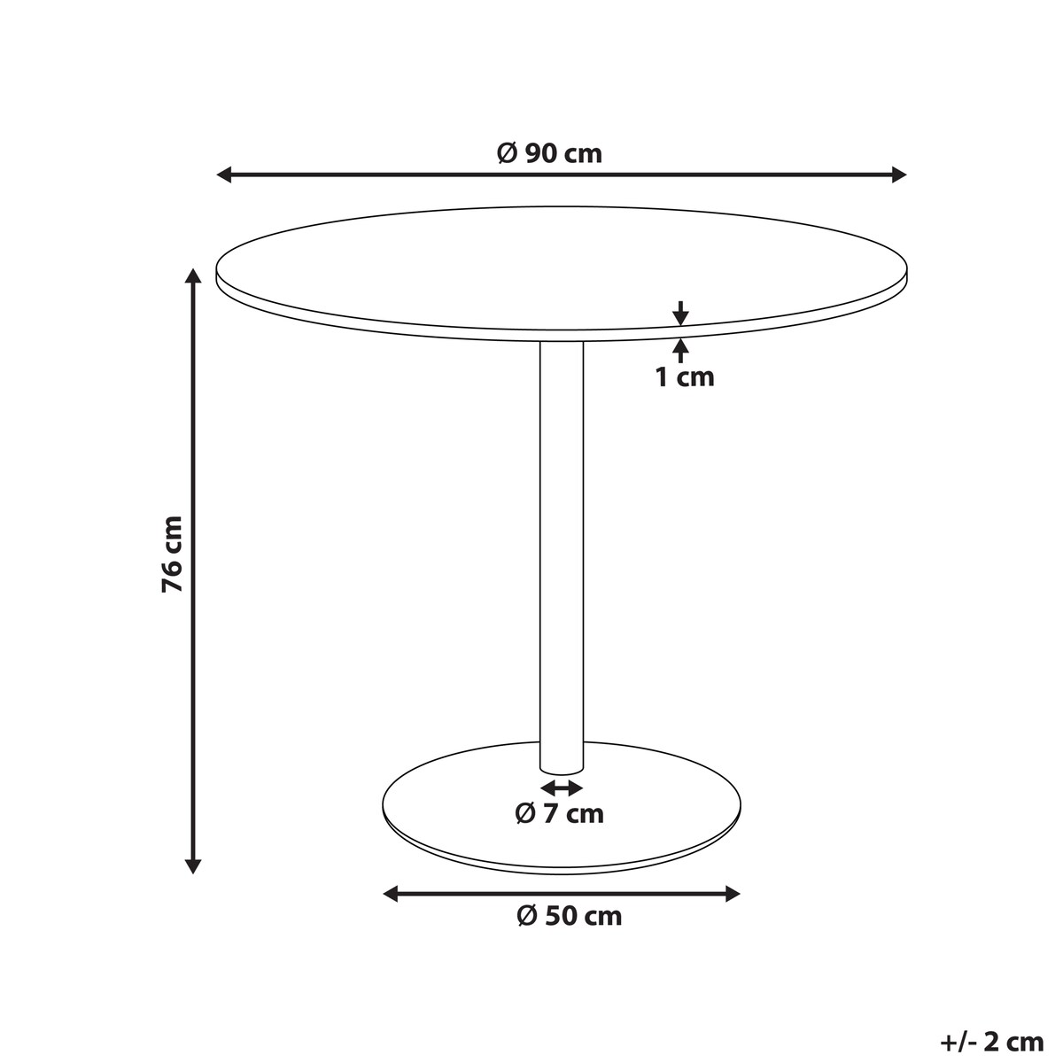 Stół do jadalni TINO Jasnobeżowy 90 cm 90 cm