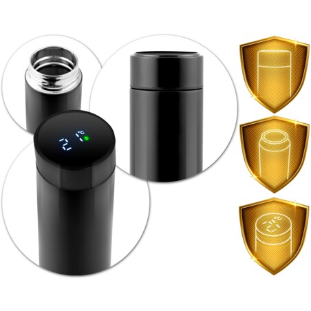 Kubek termiczny z wyświetlaczem termos do samochodu Berdsen