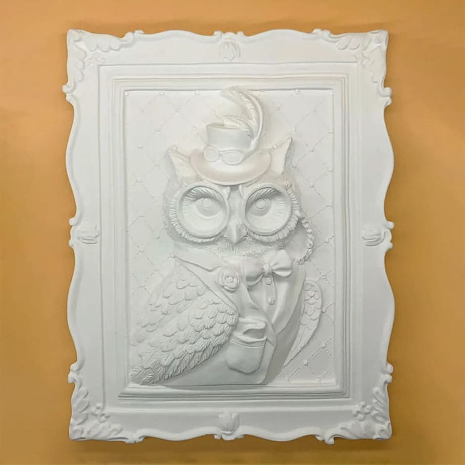 Malowanie 3D - Płaskorzeźba Mądra sowa