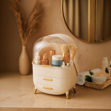 Organizer na kosmetyki XL kosmetyczka beżowa