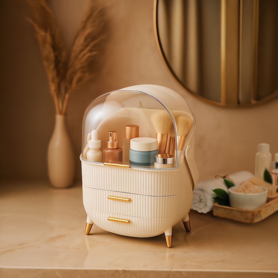 Organizer na kosmetyki XL kosmetyczka beżowa