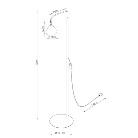 Lampa podłogowa NOX zielona oliwka
