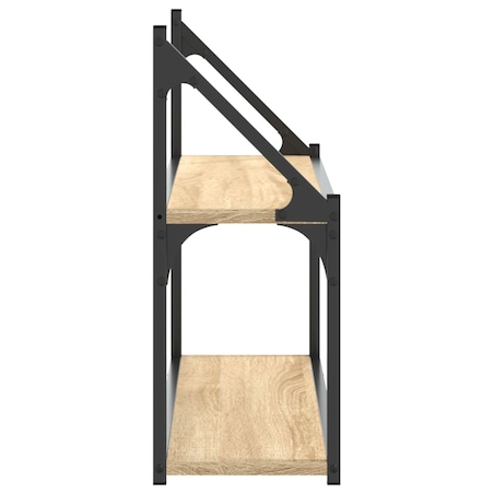 vidaXL Regał ścienny z 2 półkami, dąb sonoma, 80x21x51 cm