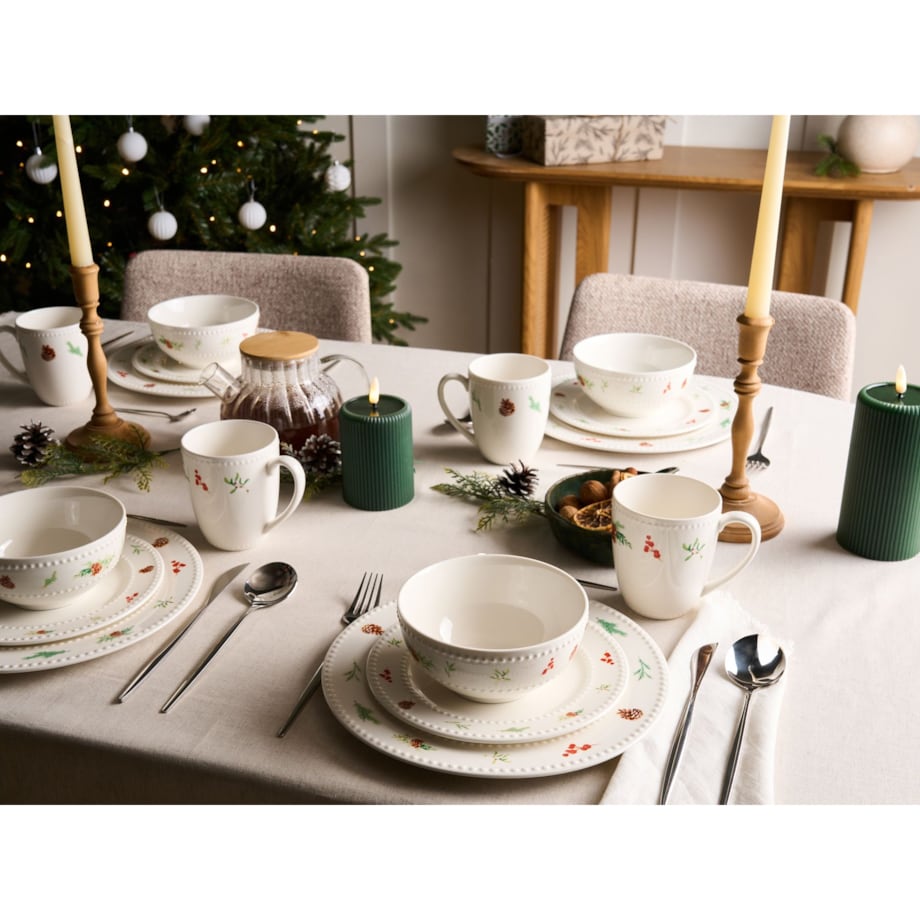 Zastawa stołowa 16-częściowa MARJORAM Porcelana Biały