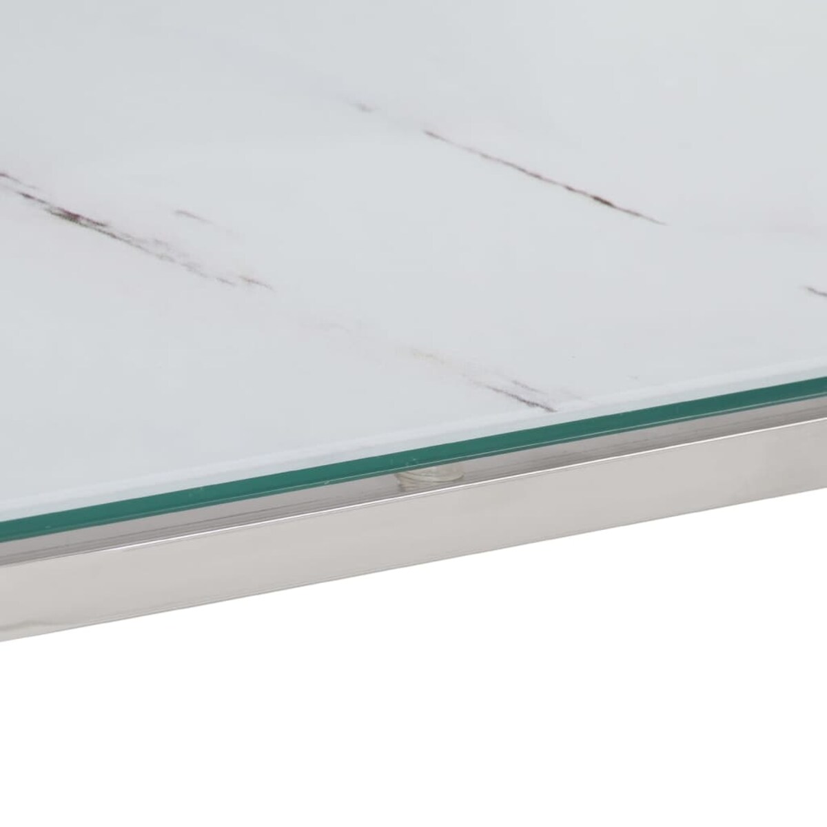 vidaXL Stolik konsolowy, srebrny, stal nierdzewna i szkło hartowane