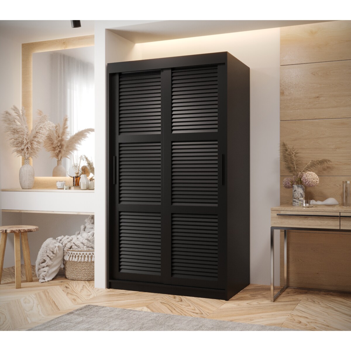 Szafa przesuwna Garderoba ŻALUZJA 100 czarny